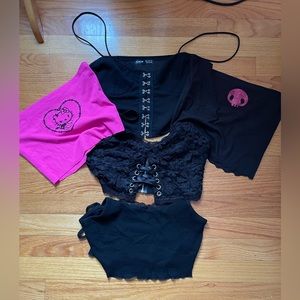 Goth Crop Top Bundle set!!